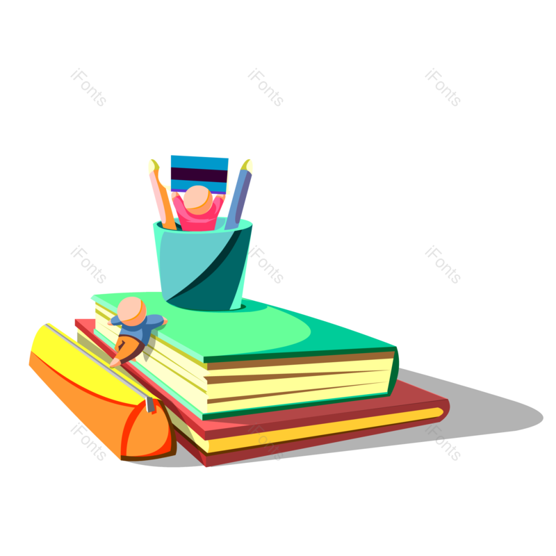 卡通图片,书本元素,素材PNG,开学免抠素材